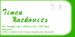 timea matkovits business card